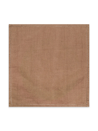 Brown Linen Hemstitch Napkin