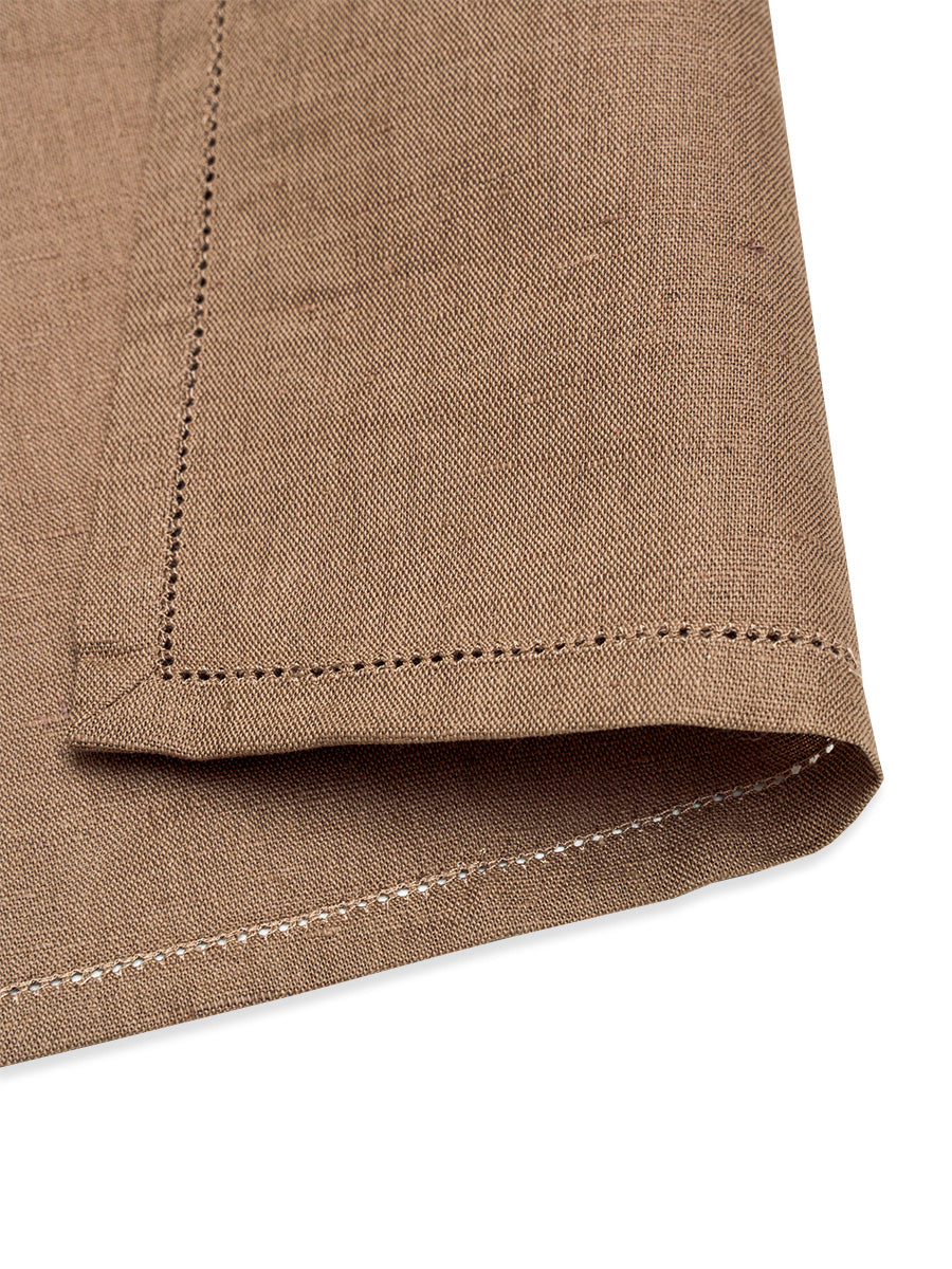 Brown Linen Hemstitch Napkin